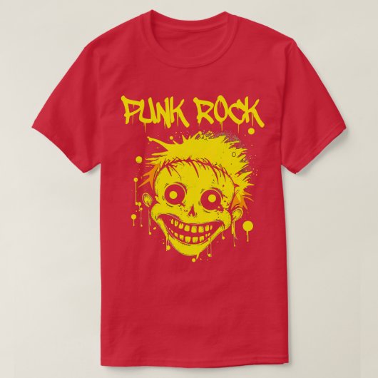 T-shirt Punk Rocker Trippy Face Punk Rock (Design devant)