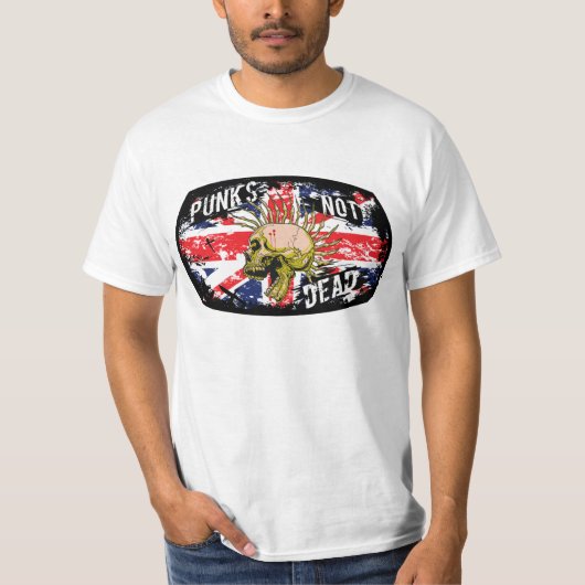 T-shirt Punks gothiques pas complètement avec le crâne et (Devant)