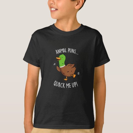 T-shirt Puns Animaux Quack Me Up Funny Pun Canard Dark BG (Devant)