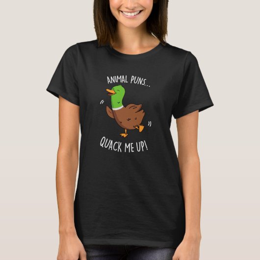 T-shirt Puns Animaux Quack Me Up Funny Pun Canard Dark BG (Devant)
