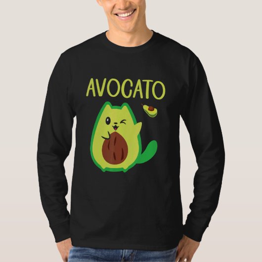 T-shirt Puns de chat Avocado Animal Pun Meow (Devant)
