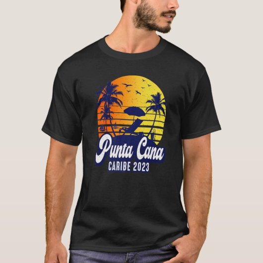 T-shirt Punta Cana 2023 Dominican Sunset Beach Retro Premi (Devant)