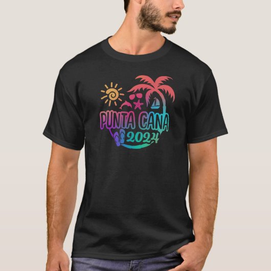 T-shirt Punta Cana 2024 pour vacances ou voyage (Devant)