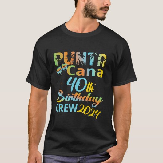 T-shirt Punta Cana 40e Anniversaire 2024 Heureux 40 Ans (Devant)