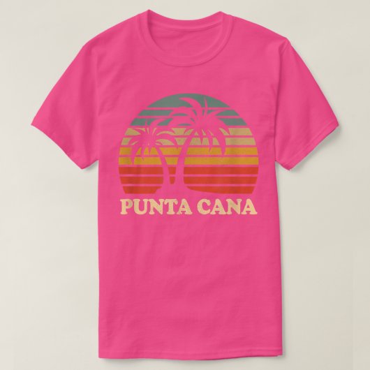 T-shirt Punta Cana Caribbean Beach Palm Tree retro 70s boy (Design devant)