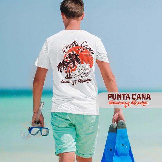 T-shirt Punta Cana Dominicaine Retro Sunset Souvenir 60s