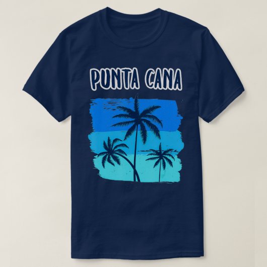 T-shirt Punta Cana Rétro Vacances Souvenir Palm Trees Trop (Design devant)