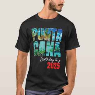 T-shirt Punta Cana Voyage d'anniversaire 2025 Parti domini