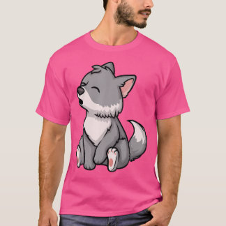 T-shirt Pup Whelp Wolf Anime Chibi Kawaii Japonais drôle