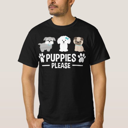 T-shirt Puppies please (Devant)