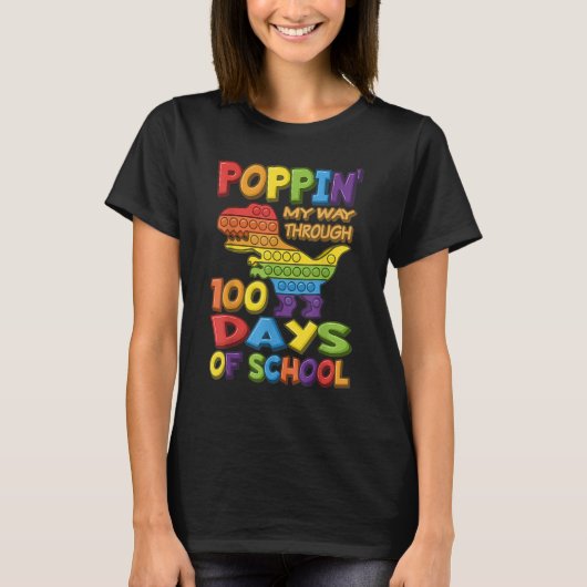 T-shirt Puppin my way through 100 Days Of School Pop it D (Devant)