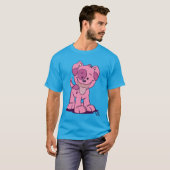 T-shirt Puppy Cartoon Rose Cute (Devant entier)