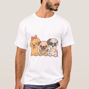 T-shirt Puppy Pals � Trio de chiens mignons dans le style 