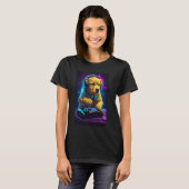 T-shirt Puppy Rave Techno Style Golden Lab Gamer avec Cont (Devant entier)