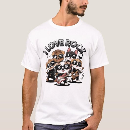 T-shirt Puppy rock band (Devant)