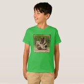 T-shirt Pups de loup gris luttant (Devant entier)