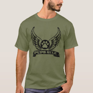 T-shirt PUPS FIERTÉ PUPS règnent Ange Ailes PUP Patte T-Sh