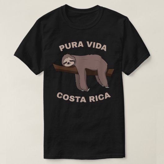 T-shirt Pura Vida Costa Rica - Costa Rica Cool Sloth (Design devant)