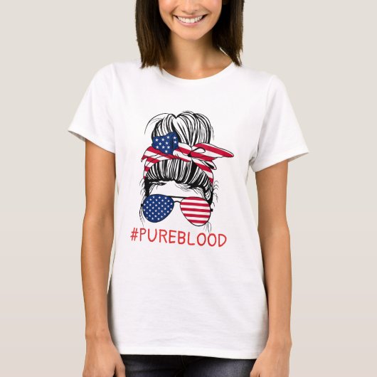 T-shirt Pure Blood Movement American Flag Pure Blood (Devant)