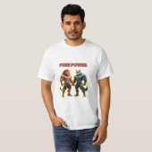 T-shirt Pure Power – Strong Animal Muscle Cartoon Design (Devant entier)