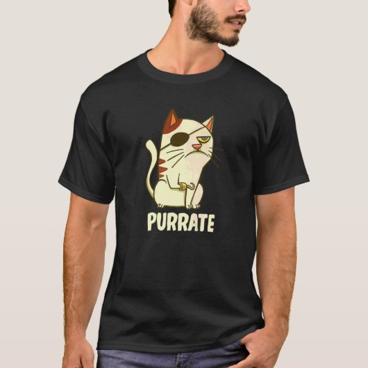 T-shirt Purer Chat Pirate Oeil Patch Kitten Kitty (Devant)
