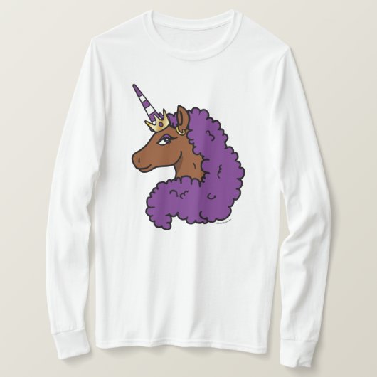 T-shirt Purple Afro Unicorn (Design devant)