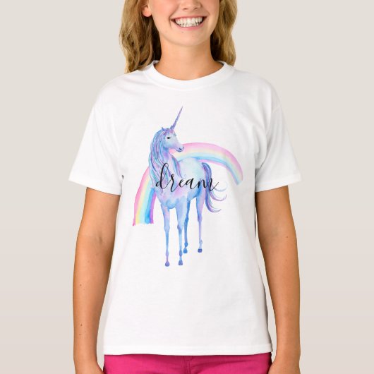 T-shirt Purple Aqua Unicorn Dream (Devant)