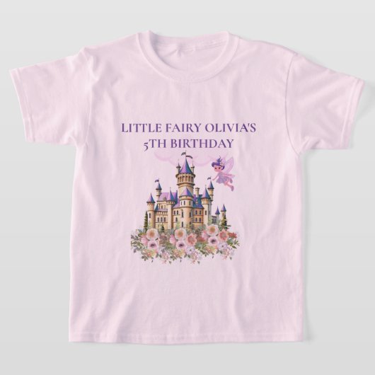 T-shirt Purple Castle Fairytale Anniversaire Thème Invité (Poser)