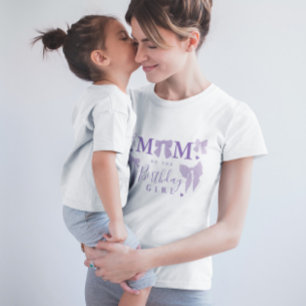 T-shirt Purple Coquette Bow Maman de la fille d'anniversai