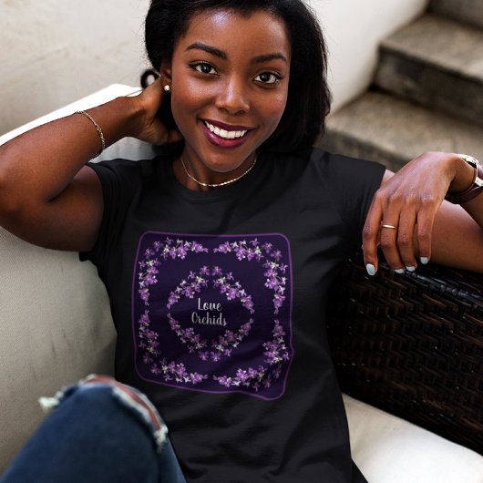 T-shirt Purple Dendrobium Orchidées Motif