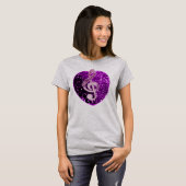 T-shirt Purple Faux Parties scintillant Coeur Musique fran (Devant entier)