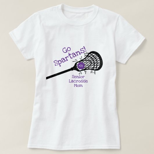 T-shirt Purple Go Team Lacrosse Maman (Design devant)