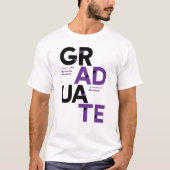 T-shirt Purple Gros Gras Lettres D'Angle Coupé Graduation (Devant)