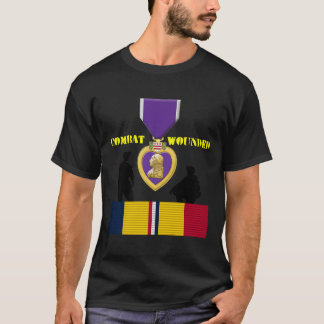 T-shirt Purple Heart Combat Blessé Combat Action Ruban T