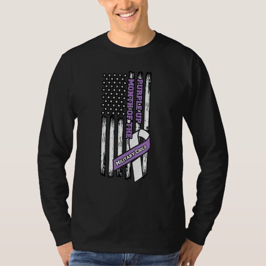 T-shirt Purple Jusqu'Au Mois De L'Enfant Militaire (Devant)