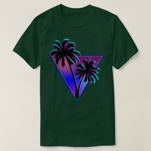 T-shirt Purple Minuit Rétro Palm Tree Silhouette Design5 (Design devant)