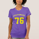 T-shirt Purple Nom personnalisé Numéro sport Femmes<br><div class="desc">Personnalisez votre nom ou votre texte et votre numéro</div>