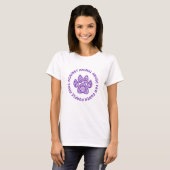 T-shirt Purple Paw For Animal Abuse Sensibilisation Person (Devant entier)