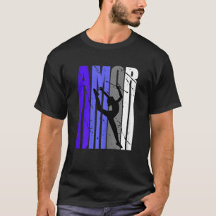 T-shirt Purple Retro Amor Gymnastique rythmique des parole