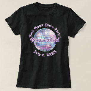 T-Shirt Purple Retro Disco Ball PERSONNALISÉ