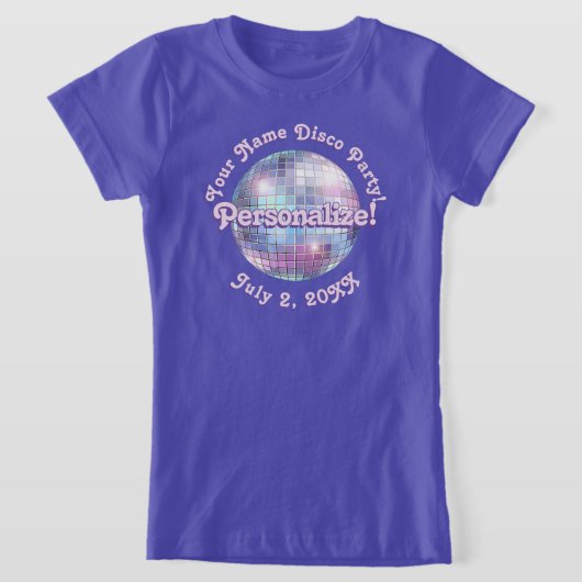 T-Shirt Purple Retro Disco Ball PERSONNALISÉ (Poser)