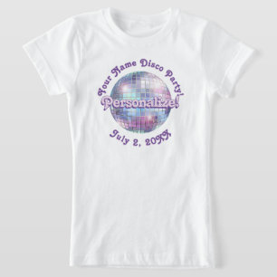 T-Shirt Purple Retro Disco Ball PERSONNALISÉ
