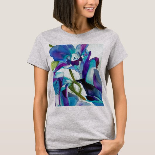 T-shirt Purple Singapour orchidée aquarelle (Devant)
