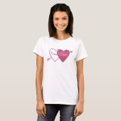 T-shirt Purple Twin Hearts with Arrow Saint-Valentin (Devant entier)