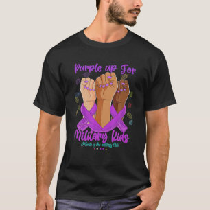 T-shirt Purple Up 2022 Mains Purple Up Day Pour Ki Militai