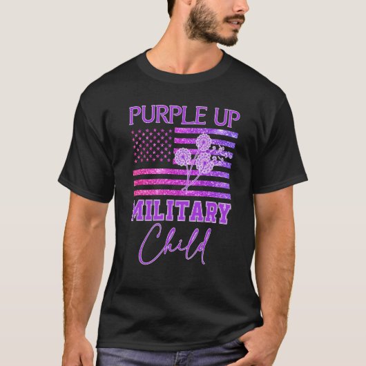 T-shirt Purple Up For Military Child Mois Dandelion Spark (Devant)