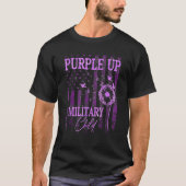 T-shirt Purple Up For Military Child Mois Dandelion Spark (Devant)