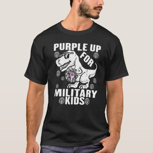 T-shirt Purple Up For Military Child Mois Dandelion Spark (Devant)