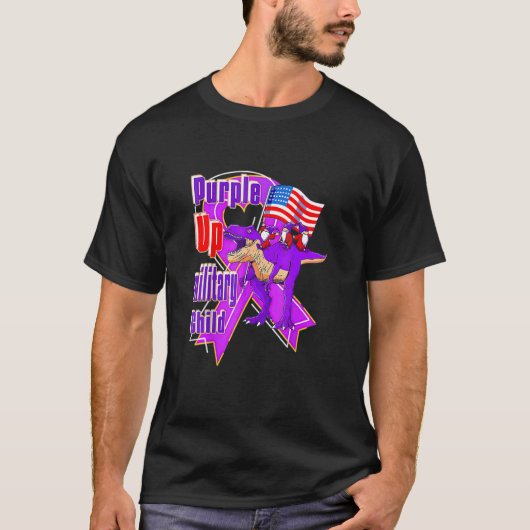 T-shirt Purple Up For Military Child Mois Dandelion Spark (Devant)