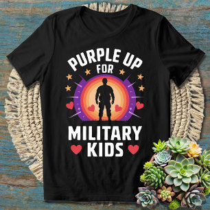 T-shirt Purple Up For Military Kids - Appuyer Nos Troupes